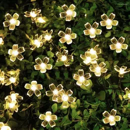 سلاسل 50 LED Solar Garland Light Copper String مقاومة للماء عيد الميلاد في الهواء الطلق ديكور جنية حفل زفاف