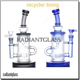 Hookahs Recyclers Thick Glass Bong Frostyc Bongs smoking water pipe with 14mm glass bowl