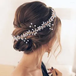 Cabeças de cabeceiras de ouro/prata strass em folha folha banda de cabelo feminina feminina capacete Tiara Hair jewelry Acessório
