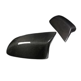 Side Wing Mirror Cover for BMW X5M X6M F85 F86 Dry Carbon Fiber Stick Rear View Mirror Housing Inverted