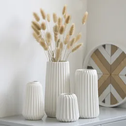 Vases Ceramic Vase Flower Pots Decorative Modern Decoration Home White Living Room Decor Table Accessories Gifts 221108