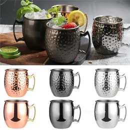 Moscow cup mule mugs 304 stainless steel Wine Glasses copper plated hammer point mug cocktail cup LT162