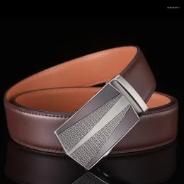 Bälten Plyesxale Men's Belt 2022 Automatiska spänne män äkta läder för jeans ceinture homme luxe marque högkvalitativ g18