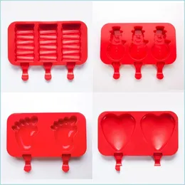 Other Kitchen Dining Bar Ice Cream Popsicle Molds Sile Frozen Lolly Maker Holder Children Pop Mod Tray Drop Delivery Home Garden Dhouk