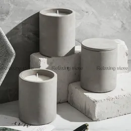 Mumlar yuvarlak fincan kapaklı alçı depolama kutusu silikon kalıp çimento tutucu kap çiçek vazo beton flowerpot kalıpları 221108