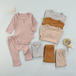 Giyim Setleri Citgeautumn Born Bebek Bebek Erkekler Çılgın Kıyafetler Düz Renk Uzun Kollu Oyun Pantolonları Bahar Giysileri Seti