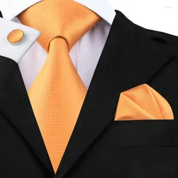 Bow Ties Sn-356 Orange Nowator Tie Hanky ​​Mankiety ustają jedwab męski dla mężczyzn Formalny pary młody