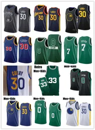 2022 Costom 30 Curry Basquete Jerseys Jayson 0 Tatum Klay 11 Thompson Stephen Larry 33 Bird Jaylen 7 Brown Marcus Smart James Wise