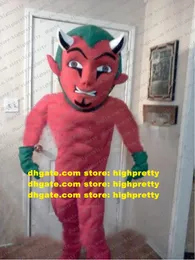 Хэллоуин Красный Дьявол Демон Фуд талисман костюм для взрослого мультипликационного наряда.