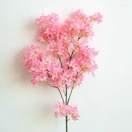 Flores decorativas 1pc Artificial sakura plantas decoração de sala de estar em casa Acessórios para festa de casamento Decoração de cereja falsa