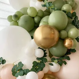 Christmas party supplies New avocado green retro series balloon package Dousha birthday decoration chain set