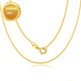 Ketten VOJEFEN 18k Echtgold Halskette Seil Luxus Weibliche Schmuck AU750 Lange Halsband Kinder Schmuck Frau Wholesa