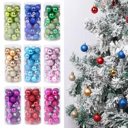 Party Decoration 24Pcs Creative Ball Bauble 3cm Christmas Tree Hanging Pendant YearXmas Ambiance Decor Home Ornament Red Gold Blue