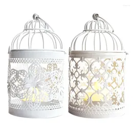 Ljushållare PRAKTISKA 2 PCS Birdcage Metal Vintage Lanterns Dekorativa Tealight Holder Centerpieces för bord bröllop inomhus utomhus