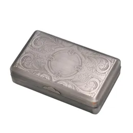 Andra rökningstillbehör 100x60mm Metal Tobacco Box 1PC Lagringsfickstorlek Cigaretter Fodral med 70 mm papper Holder Reting Er Ciga Dhyzw