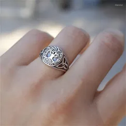 Cluster Rings Bohemian Leaves Tree Of Life Fashion Retro Men And Women Personality Metal Ring Wedding Engagement Party Gift Jewelry