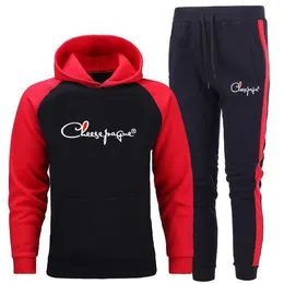 Men Tracksuit Spring Autumn Men's Sets Solid Color Sportswear marka bluzak