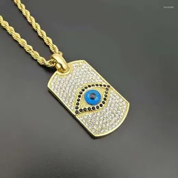 Collane con ciondolo Intarsio di zirconi geometrici Fascino per gli occhi Moda maschile Accessori per gioielli punk hip-hop Regalo per feste senza catena