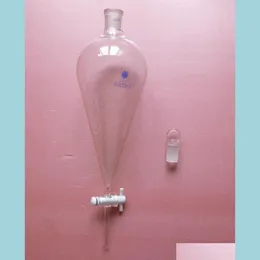 اللوازم المدرسية الأخرى للمكاتب بالجملة 1000mL 24/29 Pyriform Separatory Drop Funnel 1L PTFE STOPCOCK GLASS CHEMISTY LABWA DHL0R