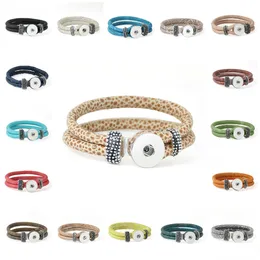 Braccialetti di fascino graziosi braccialetti elastico SNAP SNAPS DEI PUBILI DI SNAPS GIETYRIO 18mm Braccialetti di fascino Sier Ginger Infinity Leather Drop Drile Dhtgq