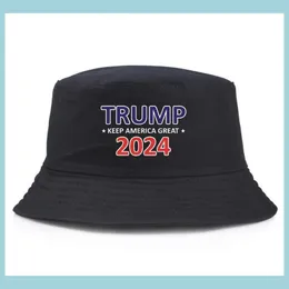 Boll Caps Sun Cap USA Presidentval Trump 2024 Fisherman Bucket Hat Spring Summer Fall Outdoor 3 Styles Drop Delivery Fashio DHO2M
