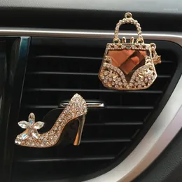 Autodekoration Diamant Geldbeutel Auto Luftfrischer Auto Outlet Parf￼m Clip Duft Diffusor Bling Crystal Accessoires Frauen Girls1332k
