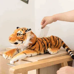 46 cm Creative Tiger and Leopard Tissue Box Pluszowe zabawkowe lalki pokój Sofa Sofa Paper Holder Storeczka Prezenty J220729