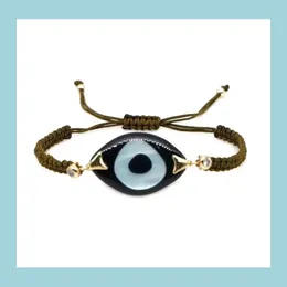 Charm Evil Eye Armband für Frauen, trendiger türkischer Schmuck, böhmische Freundschaft, Psera, geflochtene Seilarmbänder in Schwarz, Delive Dhmek