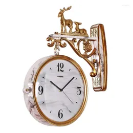 Настенные часы двойные роскошные роскошные гостиные украшения европейского стиля современный дизайн часы модные часы Zegar Scienny