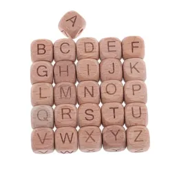 Baby Teethers Toys 200pcs Wooden Letters Beech Wood Beads Necklace For Teeth Food Grade BPA Free Goods 221109