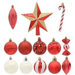 Decorazione per feste Palline di Natale Set di 40 sfere di plastica Ornamenti da appendere Decorazioni artigianali per l'albero di Natale Festival Porta d'ingresso