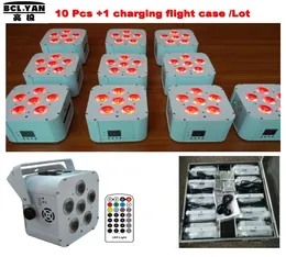 10pcs 1 case case lot dmx wireless battery adctured led flat par par light infrared infrared uplights uplights1134662