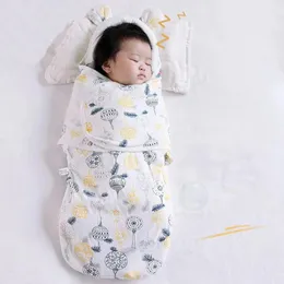 Blankets Baby Cocoon Swaddling Wraps 0-6 Months Born Sleeping Bag Cute Bear Ears Kids' Head Neck Protector Design Diaper