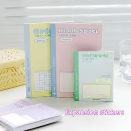 32sheets Expansion Stickers Memo Pads Sticky Notes School Office Supply Student Stationery Message Sticker Label Grid/Dot/blank