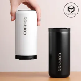 물병 350ml/500ml 304 스테인리스 스틸 밀크 티 커피 머그 누출 방지 열 여행 컵 열 컵 열 컵 덩어리 선물 221109