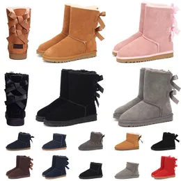 women boots pumps australia snow boots fur Ankle Boot delicate short booties new season booty style luxury outdoor chestnut 2 bow grils 36-41