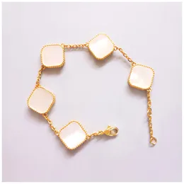 Braccialetti di trifoglio Bracciale in argento Catena Braccialetti in oro bianco Braccialetti di coppia Bracciali in argento Braccialetti Catene Bracciale per donna Pulsera Hombre Bracciale