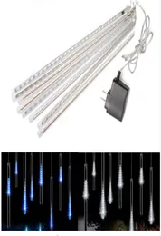Weihnachts -LED -Meteor -Dusche Regenrohre Licht 30 cm 50 cm 8 R￶hrchen 100240V EU US -Stecker Weihnachtsfeiertag Leichte Regentrop Lampe Power 8064972