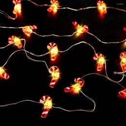 Strings 20 LED Christmas Fairy Light String Candy Cane Bells Ornamento per albero di Natale Ghirlanda di luci Anno Decorazione per la casa all'aperto