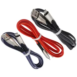 Stop cynkowy USB Cable Cable Micro USB Ładowarki Kabel 1m dla Samsung Huawei Xiaomi Braided Szybki sznur ładujący