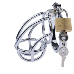 MASSAGE Toy Adult Products Sexy Products Men's Metal Chastity Lock Bird Cage JJ Ring Masturbation Prevenção Cheating Adultério A081