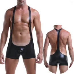 Camisetas de camisa de subida Sexy PU PU Caturyuit Jockstraps Roupa Lugar Lugar Singlet Leotard Sufisores Macarinhas Boxers