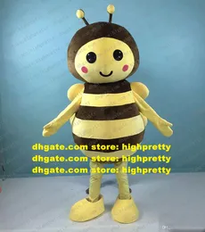 Yellow Bee Honeybee Mascot Costume Adult Cartoon Character Outfit Suit kan bära bärbara locka kunder ZZ7887