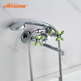 Andra kranar duschar Accs Accoona Bath Bathtub kran Mixer Tap med handsprutduschhuvud Badrum TAPS Färgglada A6482 221109