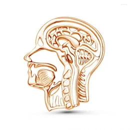 Brooches Harong Enamel Human Head Anatomy Pins Gold Color Anatomic Brooch Metal Badge Student Teacher Jewelry Gift