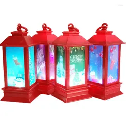 Christmas Decorations Halloween Decoration Candles Light Vintage Castle Hanging LED Lantern For Home Holiday Party Desktop Decor