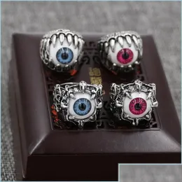 Band Rings Vintage Dragon Claw Evil Eye Skl Ring imitando o motociclista de aço inoxidável Devil Halloween Party Props Men J otehs