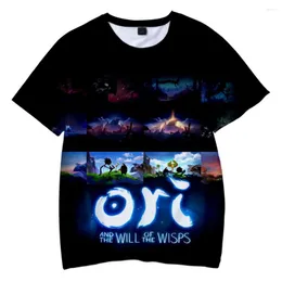 Męskie koszule 2022 Ori i Will of Wisps T-shirt 3D krótkoczerwieckie chłopiec/dziewczynka/dzieci urocze stylowa koszulka z kreskówek