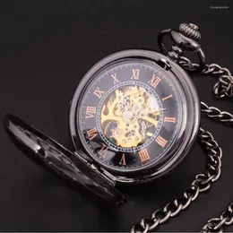 ساعات الجيب Tiedan Watch Watch Retro Vintage Usisex Mechanical Elegant Hollow Hollow Fob Necklace Classic Necklace