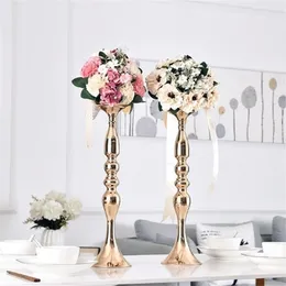 Candle Holders IMUWEN Gold 50cm 20" Metal stick Flower Vase Table Centerpiece Event Rack Road Lead Wedding Decor 221108